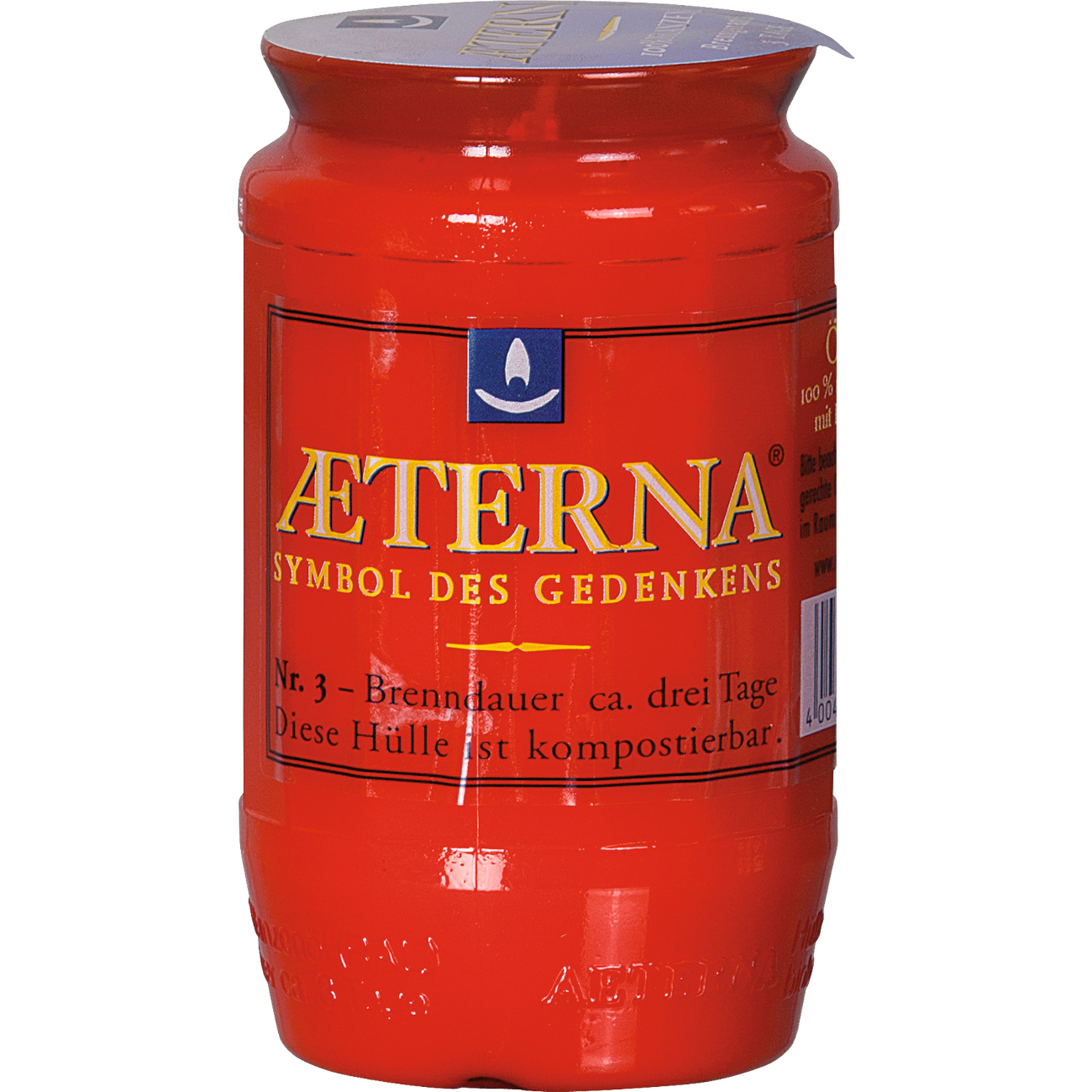 Aeterna 3 Tage Kerze Biocellat  rot