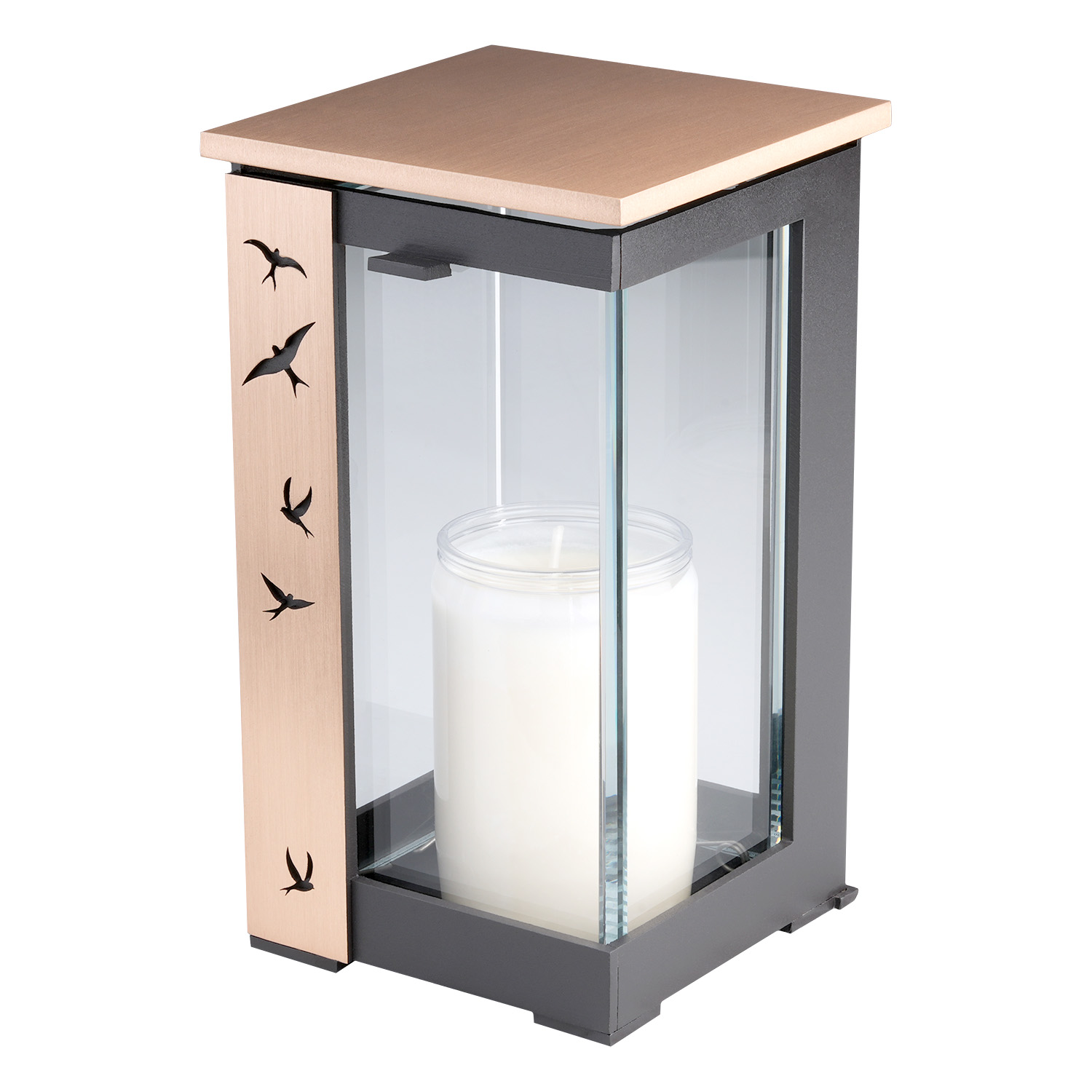 Laterne 01009 | Bronze | dunkelgrau | 20 cm Laterne 01009 | Bronze | dunkelgrau | 20 cm