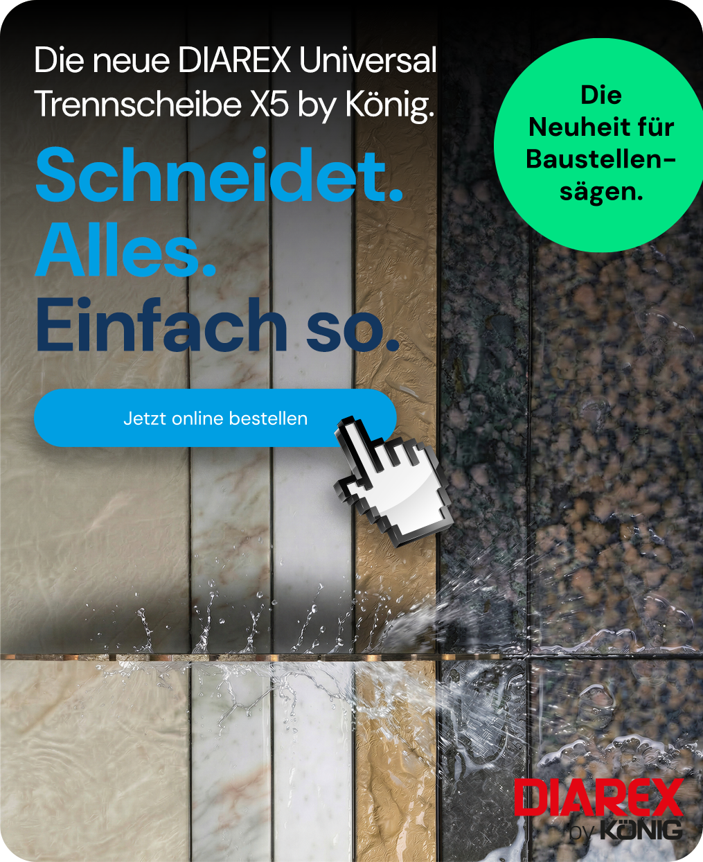 Banner für DIAREX Trennscheiben für Baustellensägen