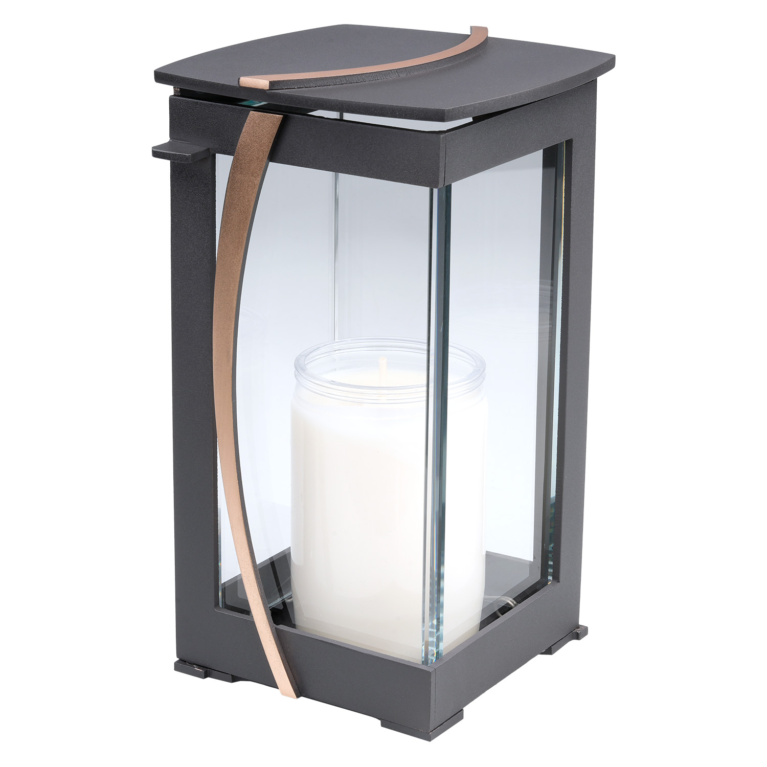 Laterne 01015 | Bronze | dunkelgrau | 18 cm