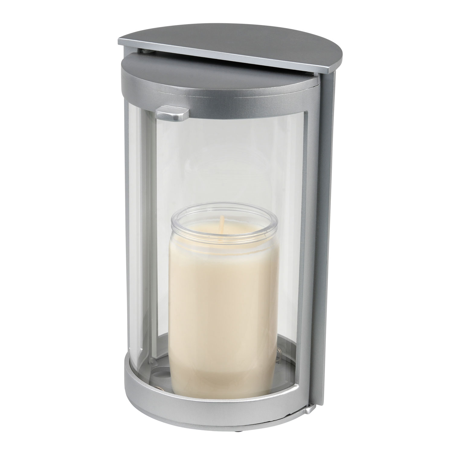 Laterne 01012 | Alu | hellgrau | 19 cm