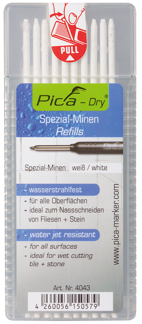 Ersatzminen Pica Dry Marker | Weiß | Wasserstrahlfest