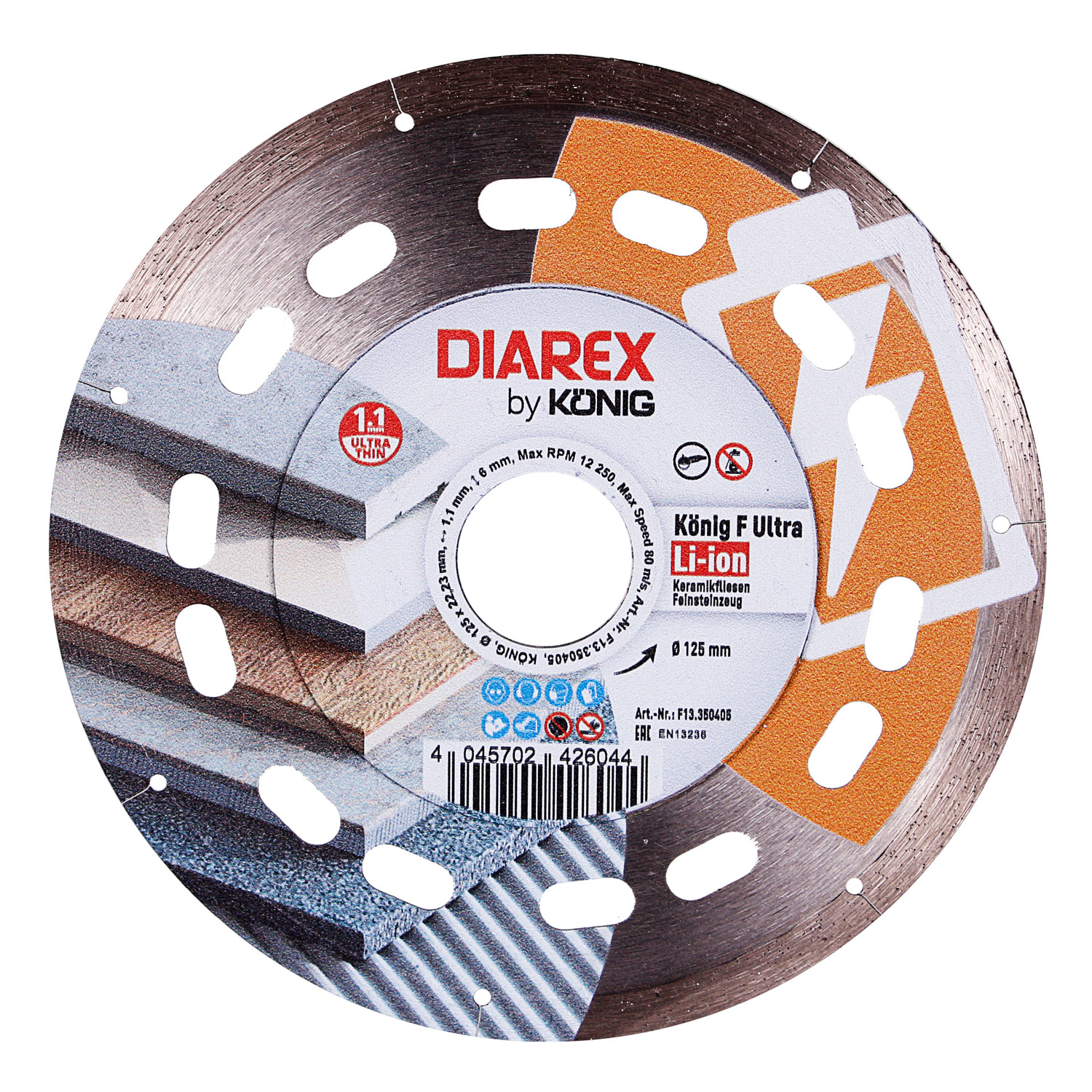 DIAREX Trennscheibe König F Ultra Li-Ion ø 125 mm DIAREX Trennscheibe König F Ultra Li-Ion ø 125 mm