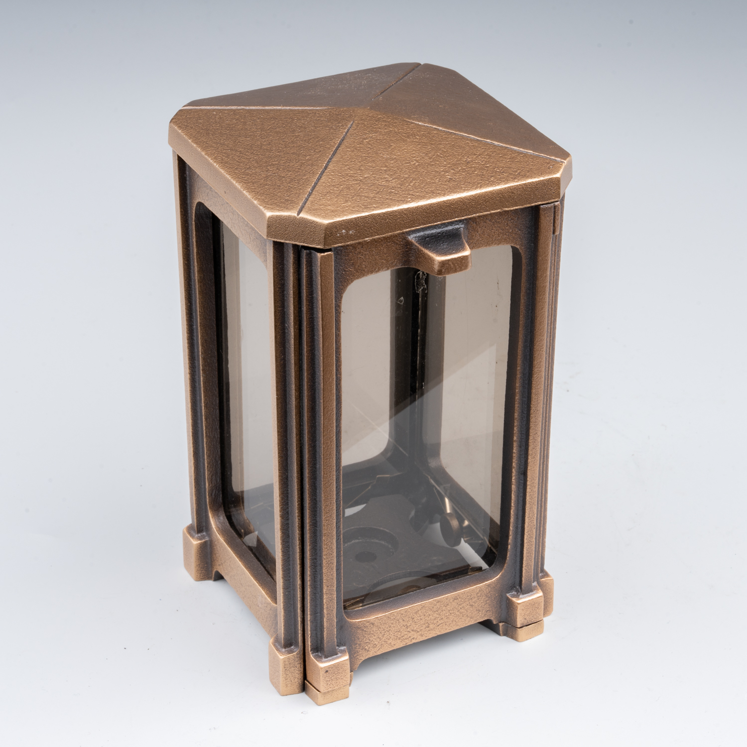 Laterne | Bronze | mittelbraun | 18 cm (gebraucht)