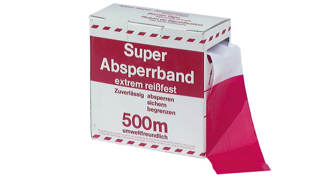 Absperrband rot/weiß 500 m