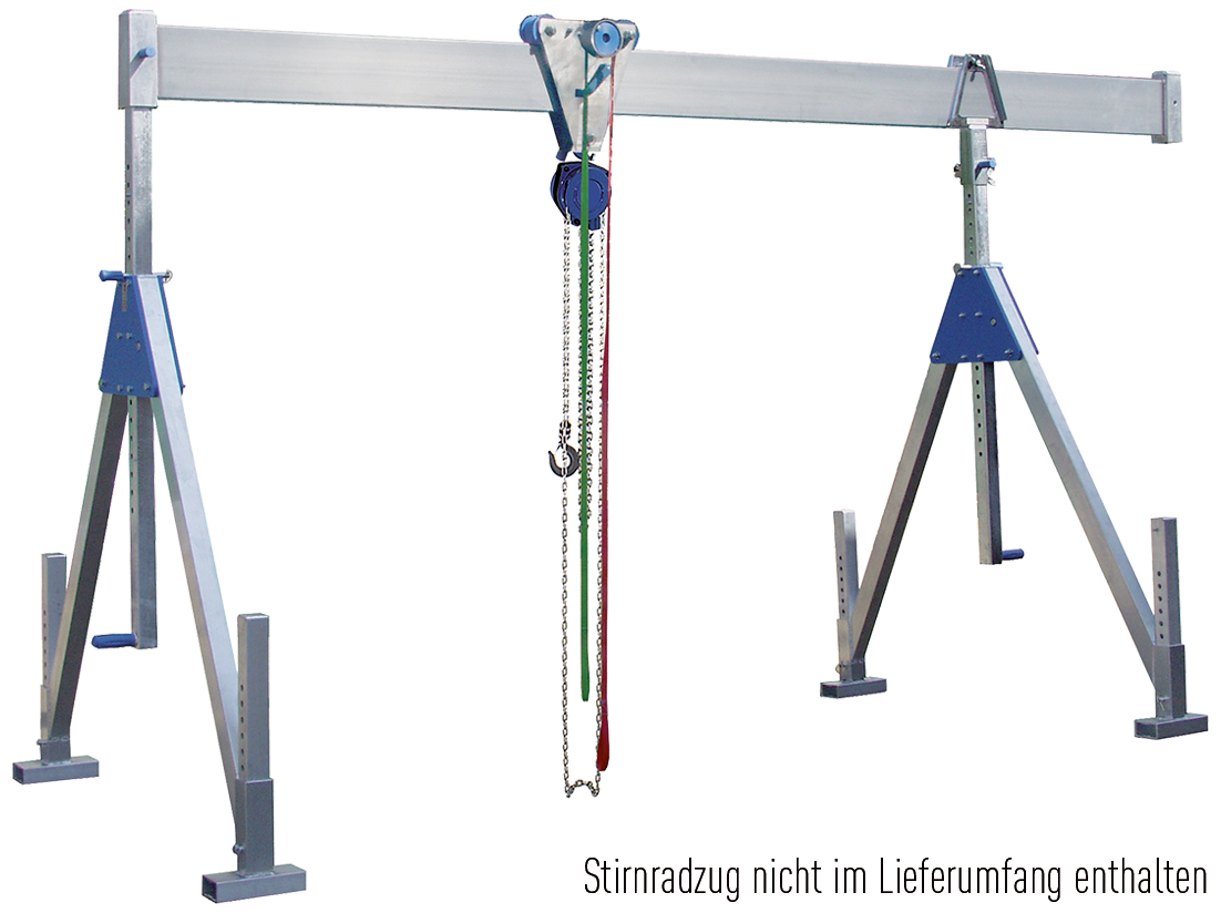 Schnellbau Portalkran 1,5 t | Trägerlänge 4 m | teilbarer Träger