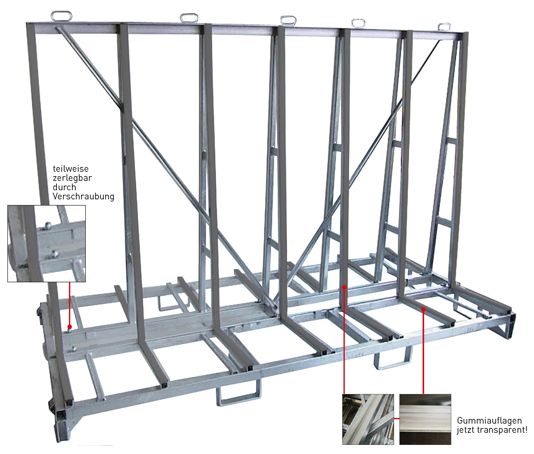Steinplatten-Transportgestell verzinkt 2m Steinplatten-Transportgestell verzinkt 2m