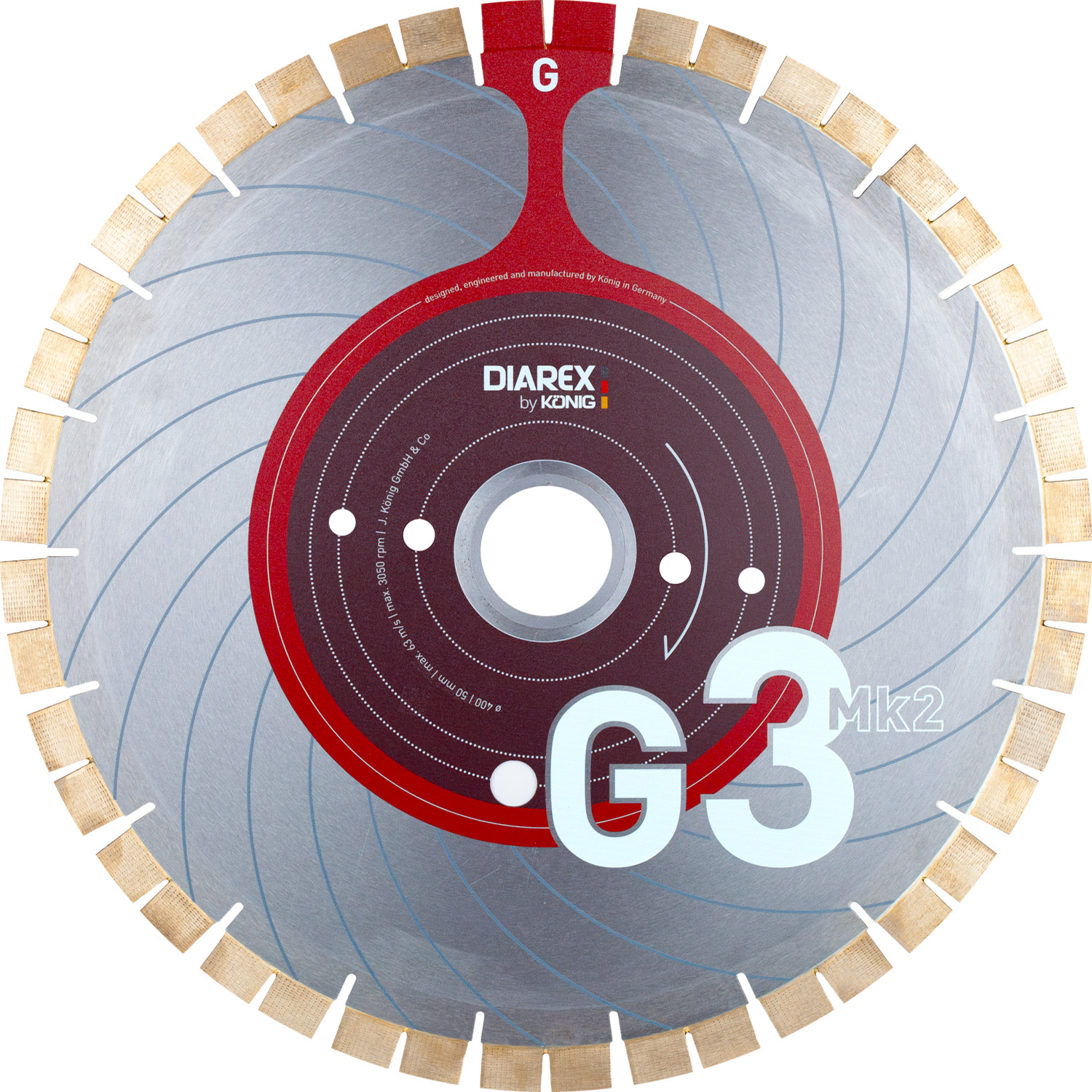DIAREX Trennscheibe G3 Mk2 ø 400 mm | Bohrung 60 mm | Einlagering 60/50 mm