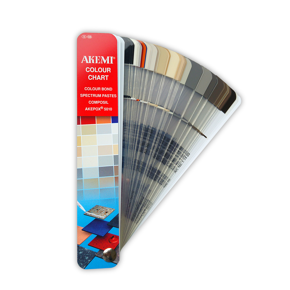Akemi Colour Chart Farbfächer für Colour Bond P+/MAXI POWER, Spectrum Pastes, Composil, Akepox 5010