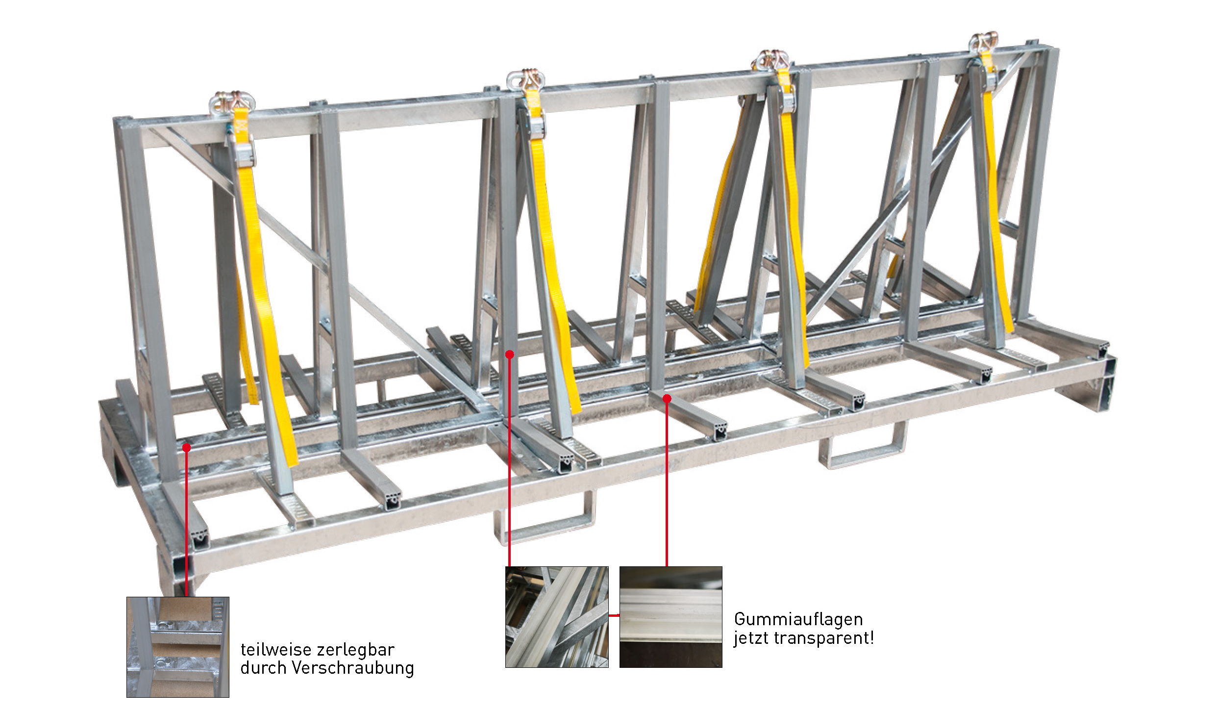 Küchenplatten-Transportgestell verzinkt 2,35m