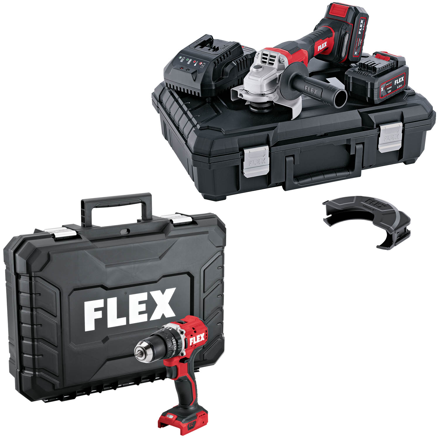 FLEX Akku-Winkelschleifer L125 18.0-EC + Schlagbohrschrauber PD 2G 18.0-EC  | Aktionsset Nr. 48